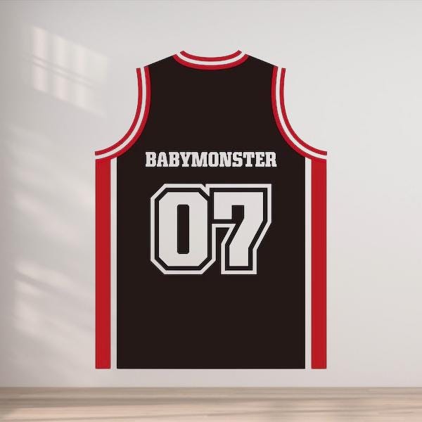 Basketball Jersey for Monstiez Baemon Shirt Red Black White