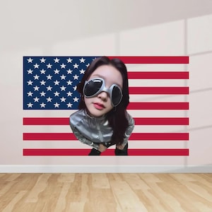 HEARTS2HEART A-NA American Flag Wall Tapestry Kpop Concert Flag Room Decor