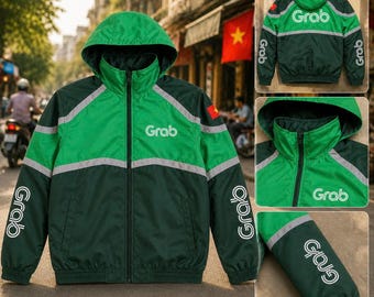Vietnam Souvenir Grab Jacket Motorcykel Racing Ny Design Fanmade Turistpresent Ha Giang Vandring Turism Resor Hanoi Ho Chi Minh City HNKL