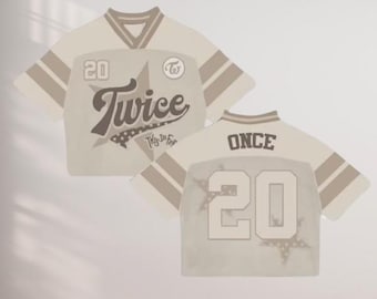 TWICE Football Jersey Beige ONCE Merch Shirt Kpop This Is For Concert Outfit