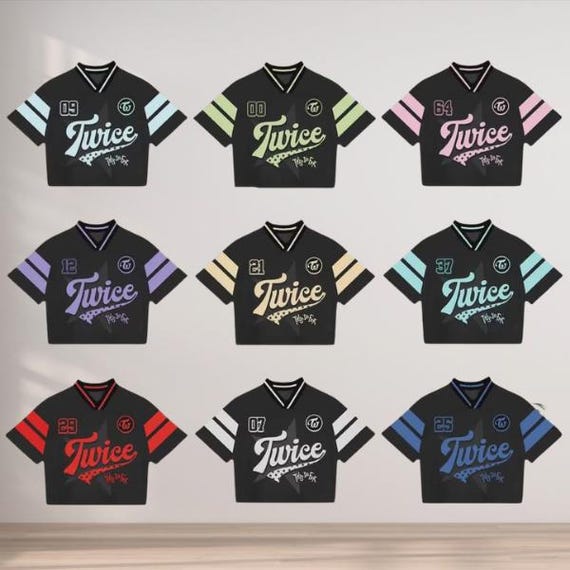 TWICE Football Jersey Black ONCE Merch Shirt Kpop This Is For Concert Outfit