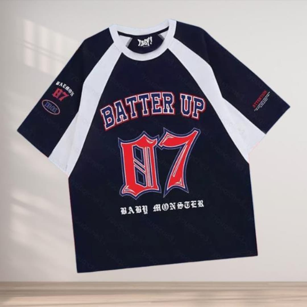 BABYMONSTER BATTER UP ベースボールシャツ ユニフォーム M Batter up Football Jersey for Monstiez Baemon Shirt Concert Outfit
