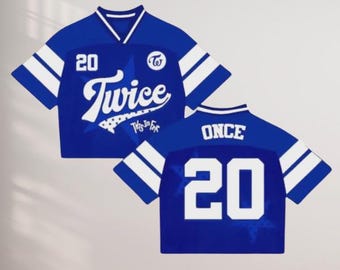 TWICE Football Jersey Blue ONCE Merch Shirt Kpop This Is For Concert Outfit