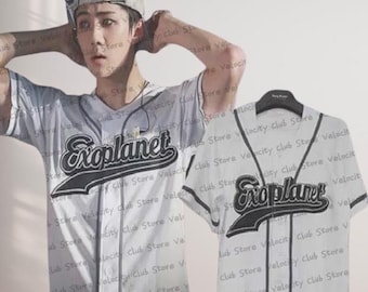 Maillot de baseball blanc EXO XOXO pour chemise Kpop EXO-L, tenue de concert
