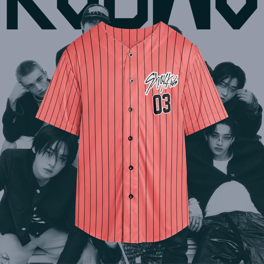 Stay Merch Stray Kids Baseball Jersey Red Stay Merch Shirt Kpop Dominate Concert ...