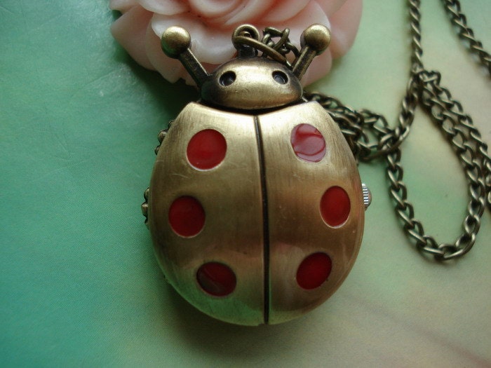 Ladybug Pocket Watch - Etsy