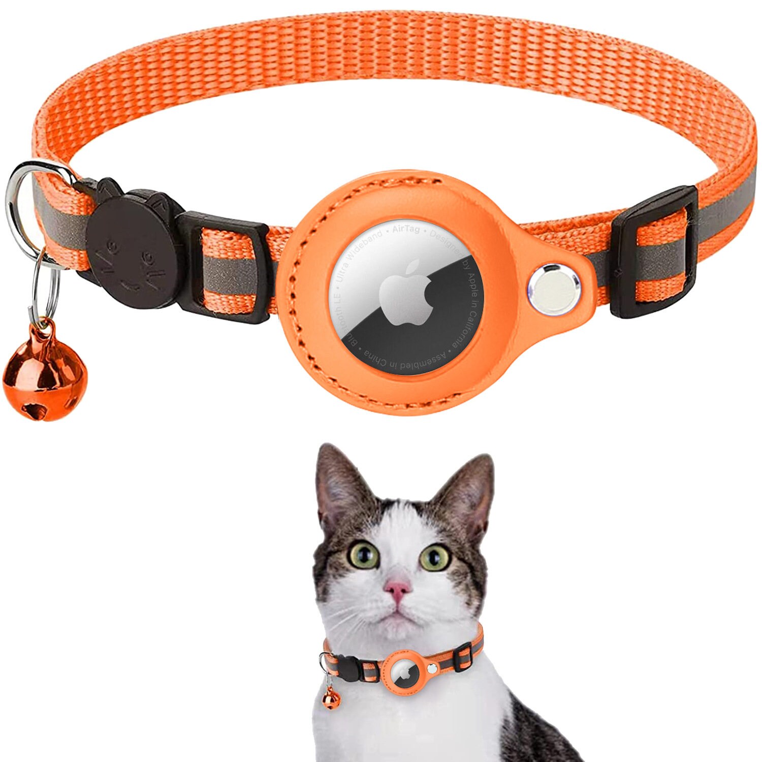 Airtag Cat Collar, Air Tag Cat Collar With Bell And Safety Buckle In 3/