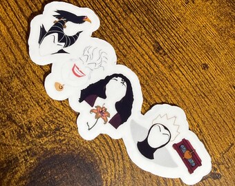 Villain Line Art Sticker | Moody Feminine Transparent Decal (Waterproof)