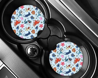 Character Inspired Neoprene Car Coasters • Ocean Friends • Vehicle Accessories • Set of 2