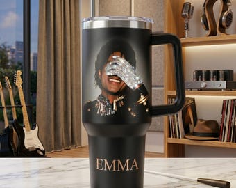 Michael Jackson King of Pop Tumbler, Retro Music Fan Stainless Steel Cup