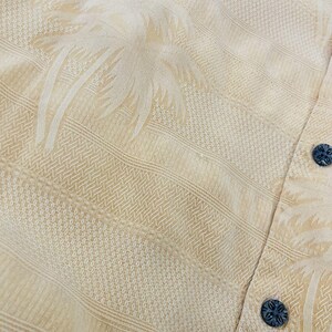 Tommy Bahama Orange 100% Silk Palm Leaf Hawaiian Button Up Shirt Mens Medium image 3