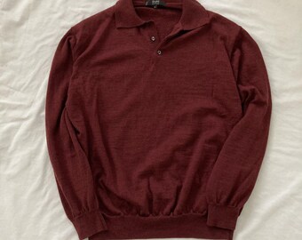 Raffi Linea Uomo 100% wool burgundy XL sweater. Made in Italy. Preppy old money.