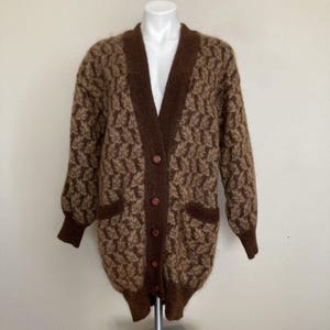 Vintage Brown Mohair Cardigan - Etsy