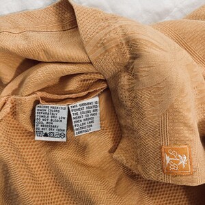 Tommy Bahama Orange 100% Silk Palm Leaf Hawaiian Button Up Shirt Mens Medium image 7