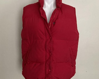 Vintage Y2K 90s Eddie Bauer Quilted Down Puffer Vest Red - Mens Medium