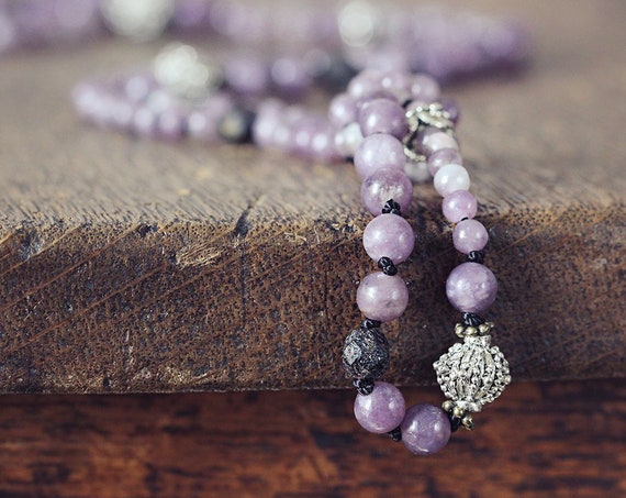 Hand Knotted Necklace - Long Jade Gemstone Necklace