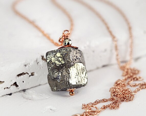 Pyrite Cube Necklace – Rough Stone Necklace