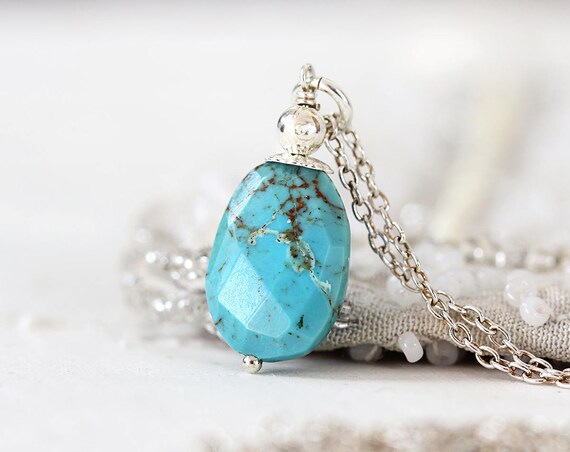 Arizona Turquoise Pendant - Real Turquoise Necklace