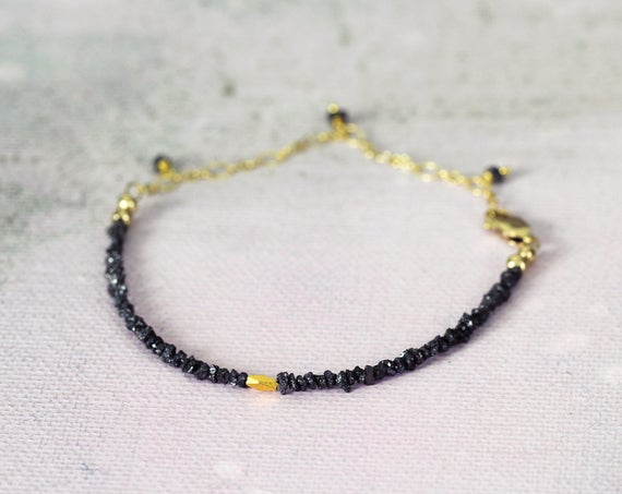 Raw Diamond Bracelet - Skinny Boho Bracelet