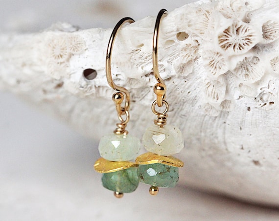 Gold Emerald Earrings - Emerald Drop Earrings