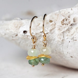 Gold Emerald Earrings - Dainty Green Earrings - Gold Gemstone Earrings - May Birthstone Jewelry - Emerald Jewellery - Emerald Drop Earrings