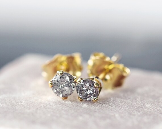 Tiny Diamond Studs - Anniversary / Love Gift