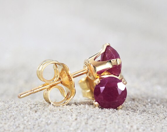 Ruby Stud Earrings - July Birthstone Gift