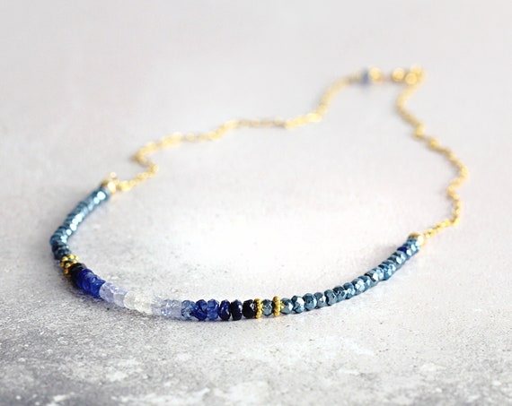 Blue Sapphire Necklace - September Birthstone Necklace Gift