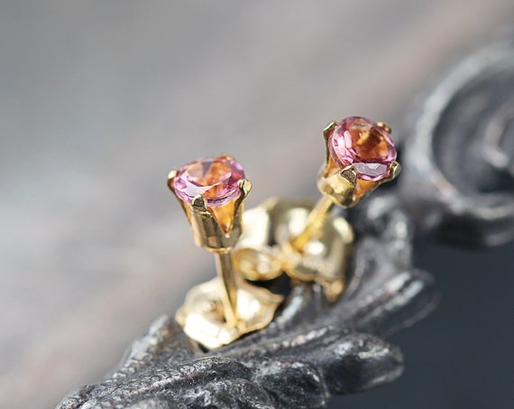 Pink Tourmaline Stud Earrings - Pink Tourmaline Studs