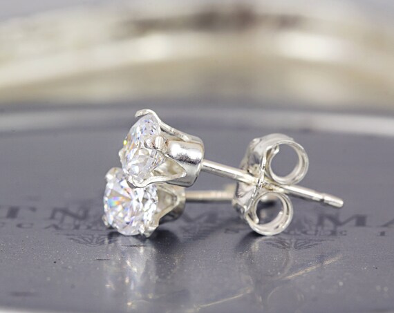 CZ Wedding Studs - Bridal Earrings - Tiny Stud Earrings - Earrings For Bridesmaids - Simple Studs - Sparkly Wedding Earrings