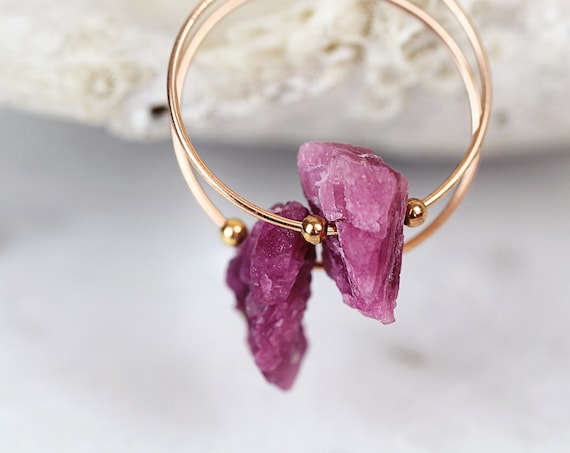 Pink Tourmaline Earrings - Tourmaline Hoop Earrings