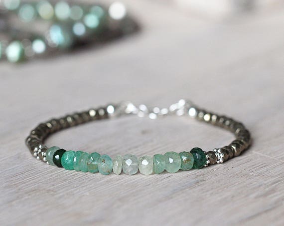 Green Emerald Bracelet - May Birthstone Bracelet