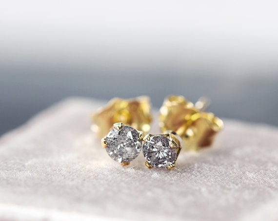 Tiny Diamond Studs - Anniversary / Love Gift