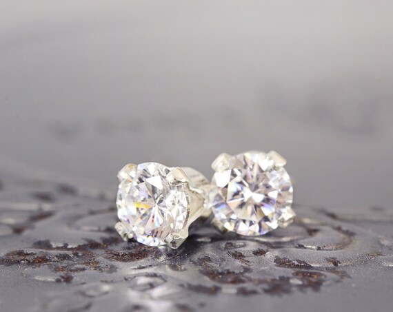 Cubic Zirconia Earrings - Dainty Everyday Studs