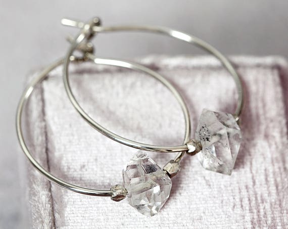 Herkimer Diamond Wedding Earrings - Modern Wedding Jewelry