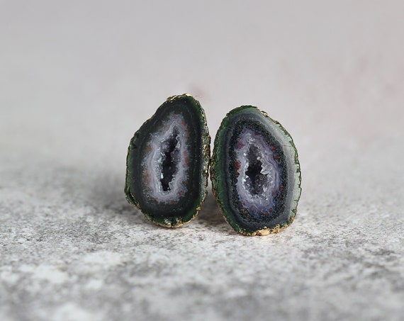Geode Studs - Natural Geode Stud Earrings