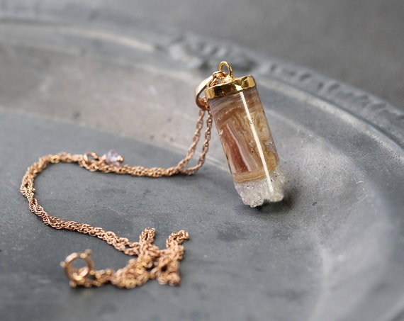 Amethyst Stalactite Necklace - Rose Gold Amethyst Necklace