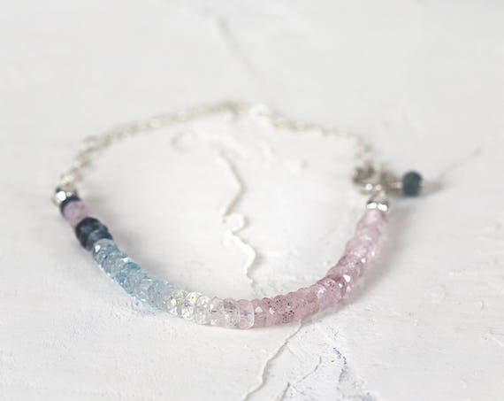 Ombre Aquamarine Bracelet - March Birthstone Bracelet