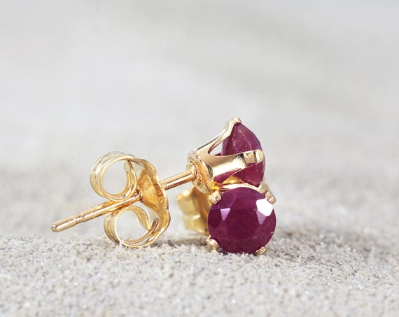 Ruby Stud Earrings - July Birthstone Gift