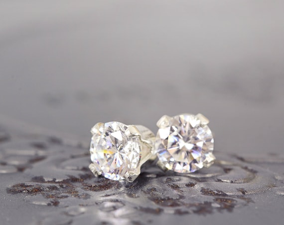 Cubic Zirconia Earrings - Dainty Everyday Studs