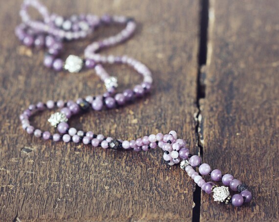 Hand Knotted Necklace - Long Jade Gemstone Necklace