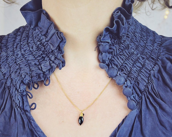 Black Diamond & Spinel Necklace - Modern Black Necklace