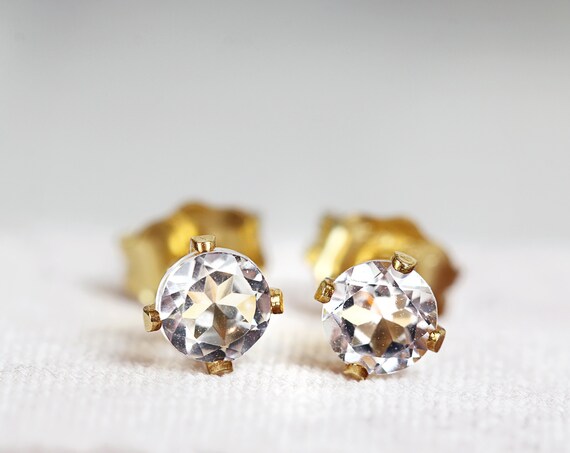White Topaz Earrings - November Birthstone Earrings