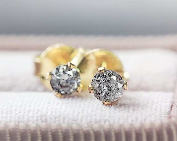 Diamond Stud Earrings - Grey Diamond Studs