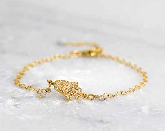 Gold and Diamond Bracelet - Diamond Charm Bracelet