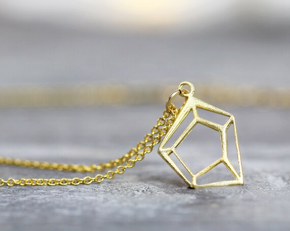 Gold Geometric Necklace - Minimalist Necklace