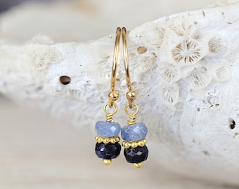 Blue Sapphire Earrings - September Birthstone Earrings - Gift For Her, Mom, Wife - Sapphire Jewelry - Dainty Earrings - UK Handmade Jewelry