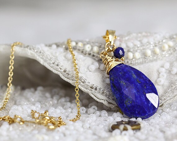 Lapis Lazuli Necklace - Blue Stone Necklace