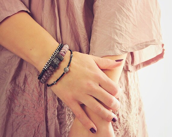 Diamond Pave Bracelet - Black Spinel Bracelet
