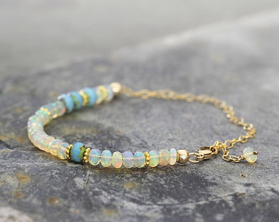 White Opal Bridal Bracelet - Wedding Bracelet